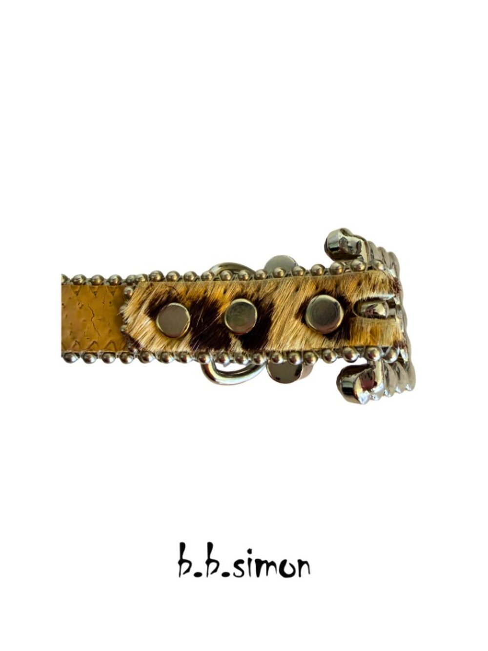 B.B. Simon Swarovski Crystal Dog Collar XS Cheetah Print Gold Trim New - Picture 3 of 7